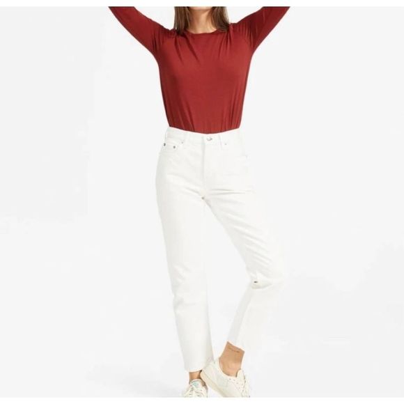 Everlane Denim - Everlane High Rise Straight Leg Jeans White Size 27 Regular